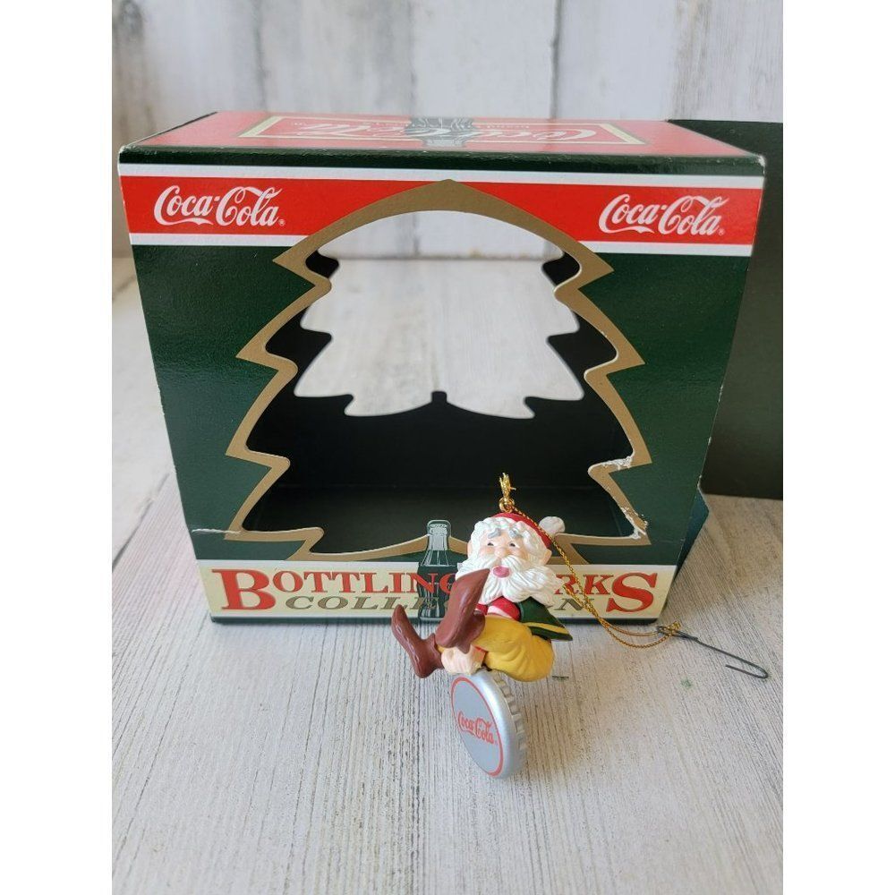 Coca-Cola thirstingβfor adventureβ bottling Works ornament Xmas elf